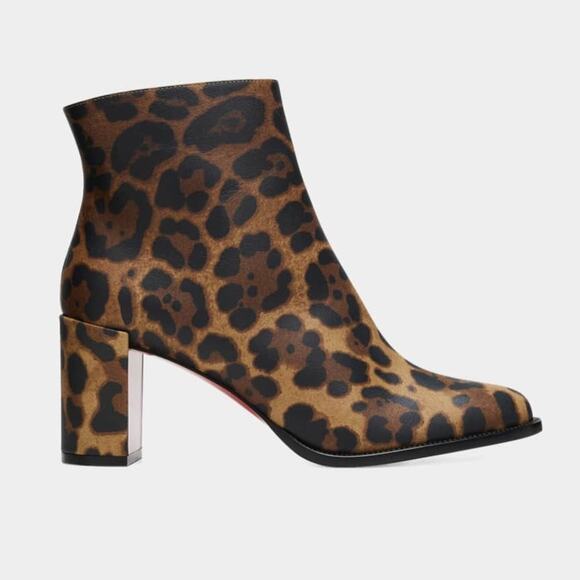NWT Christian Louboutin Adoxa Ankle Boots Size 36 Leopard Print Booties - Picture 1 of 13